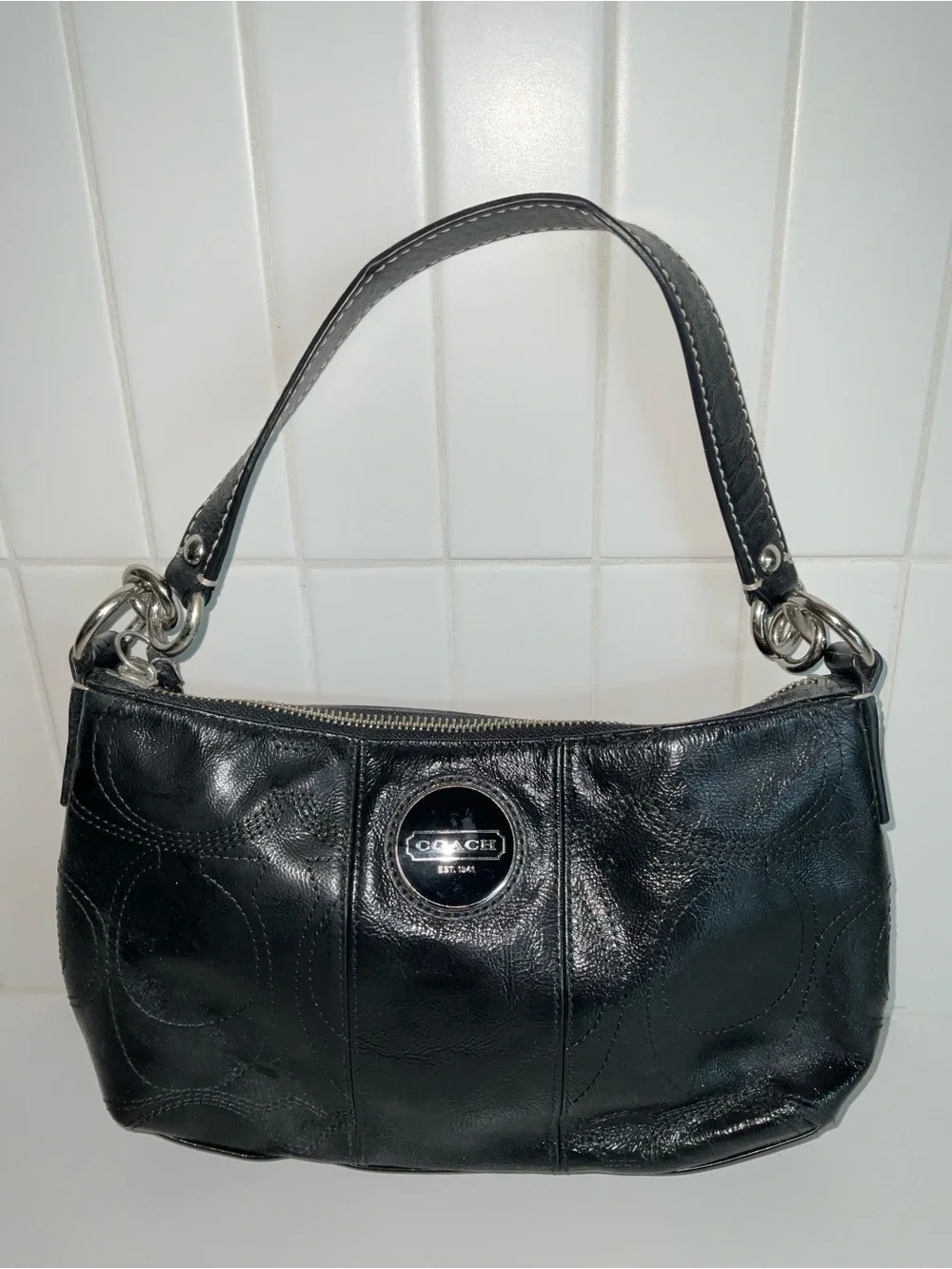 Coach Black Leather Shoulder SOHO Hobo Bag